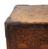 A Spanish Iron Mounted Walnut Marquetry Vargueno/Traveling Desk