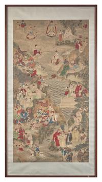 A Chinese 'Immortals' Painting, 19th Century 清 紙本設色神仙像