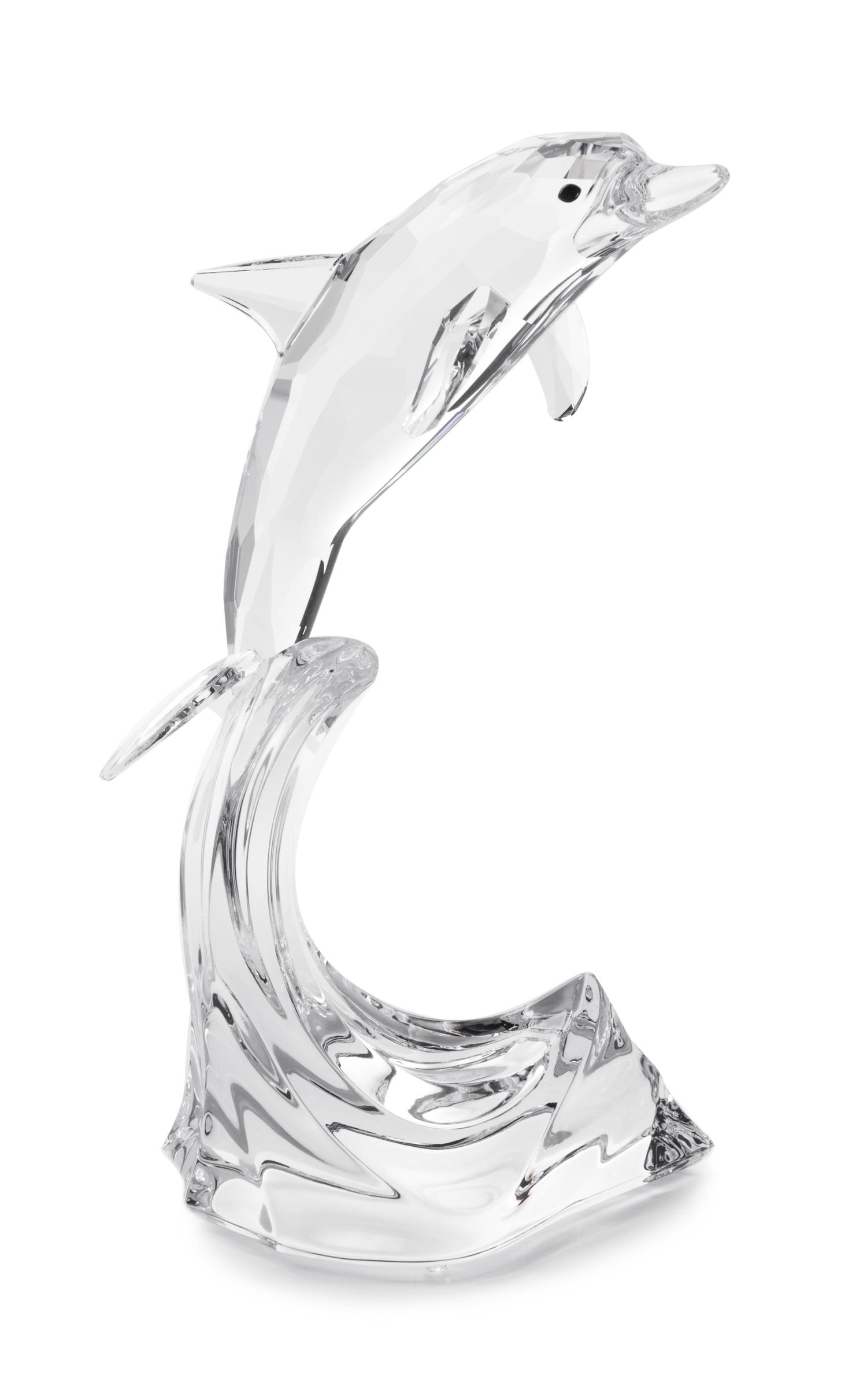A Swarovski Model of a Dolphin Height 8 1/4 inches.