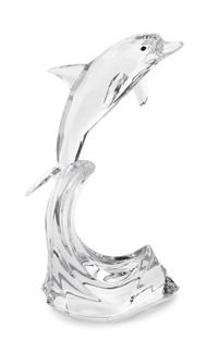 A Swarovski Model of a Dolphin Height 8 1/4 inches.