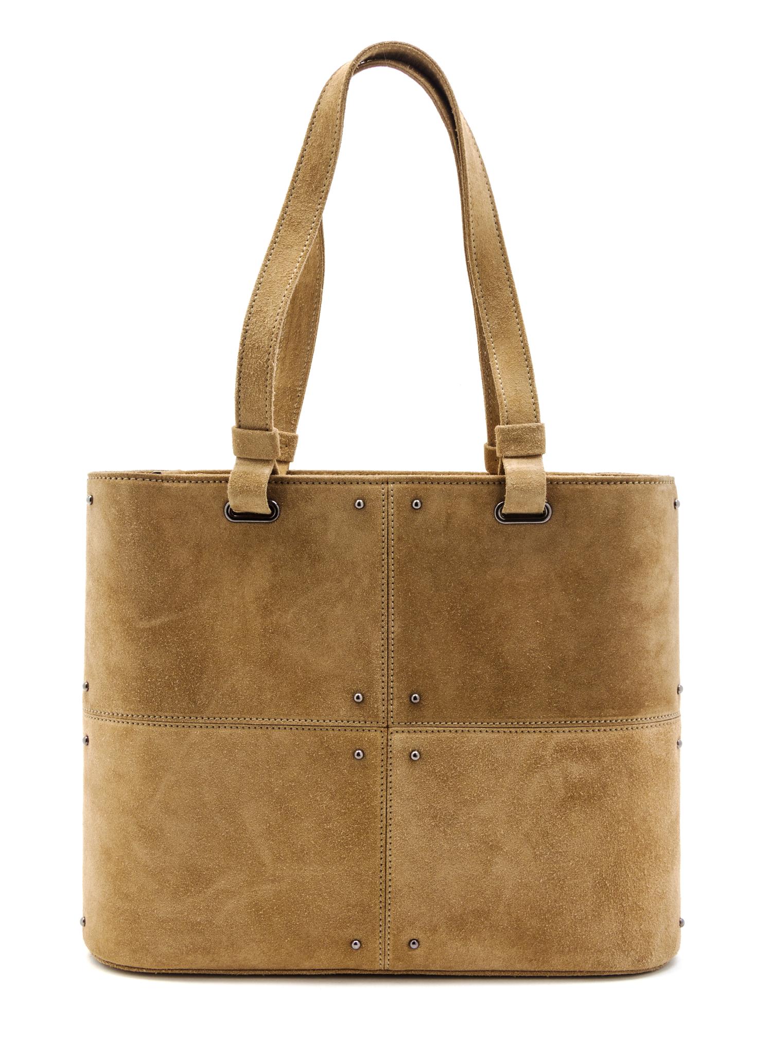 A Tod's Tan Suede Tote Bag, 13 x 10 1/2 x 4 inches.