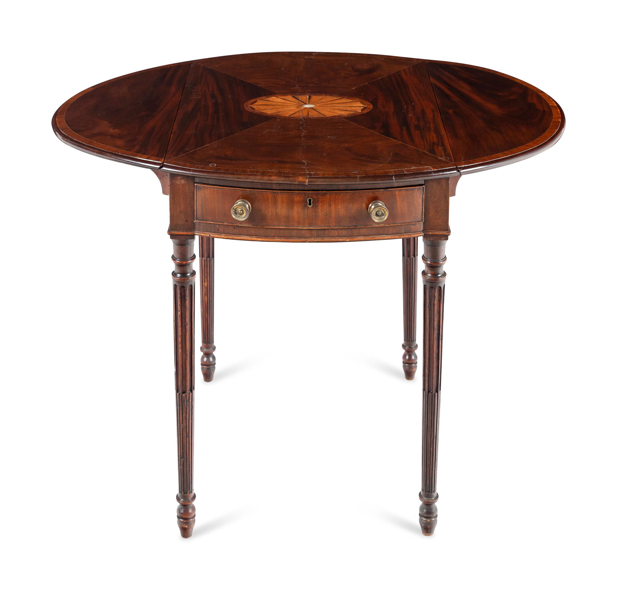 A George III Mahogany and Parquetry Pembroke Table