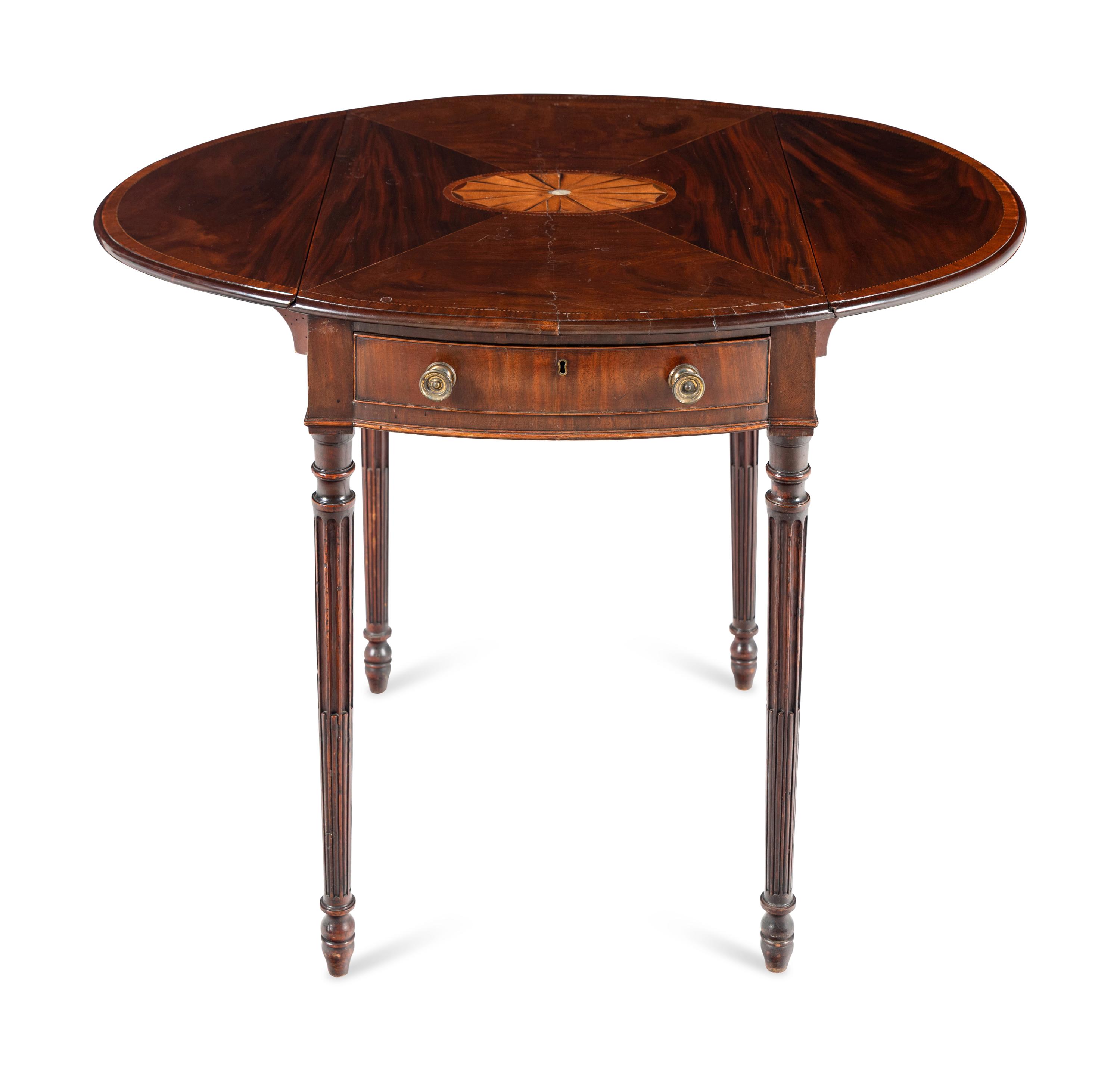 A George III Mahogany and Parquetry Pembroke Table