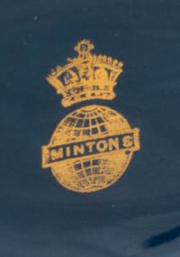 A Mintons Pâte-sur-Pâte Peacock Blue-Ground Bottle Vase