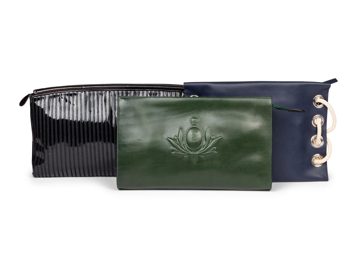 Fendi & Marni, Three Flat Leather Clutches
