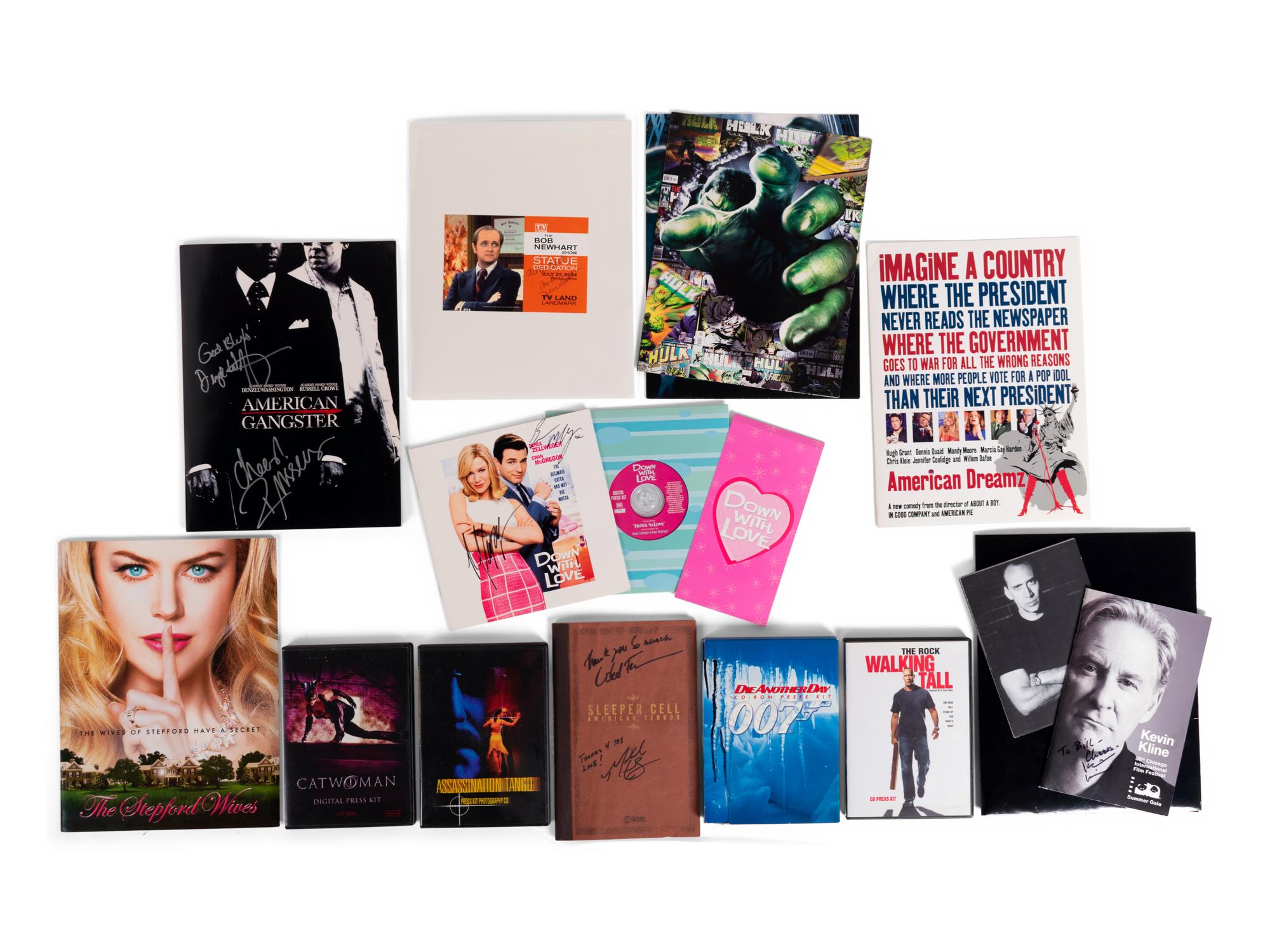 (Film Press Kits) A group of 13 press kits and production notes for various films and film festivals, many signed; comprising: