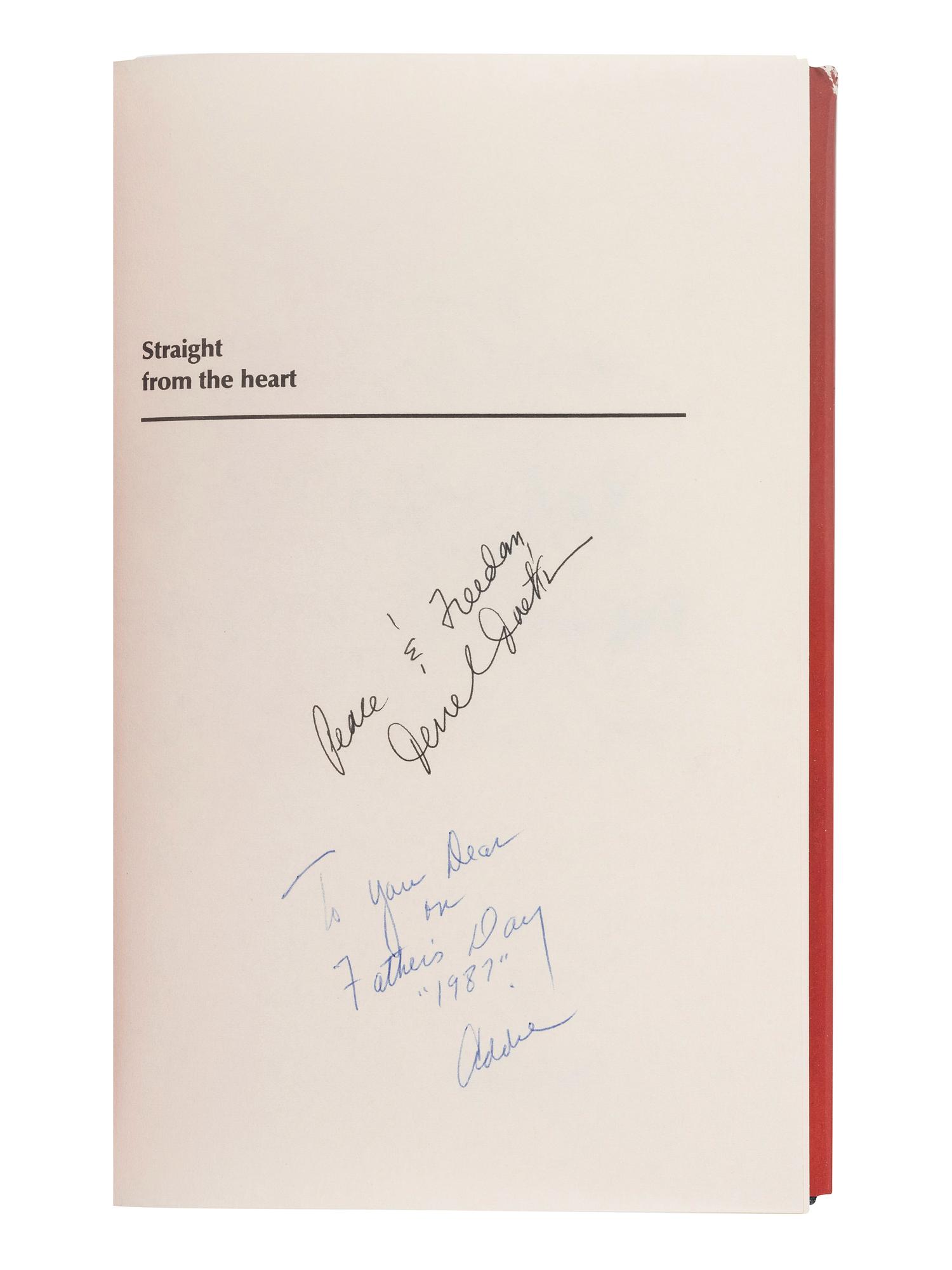 [WYATT, Addie (1924-2012), her copies]. JACKSON, Jesse (b. 1941). Straight from the Heart. Roger D. Hatch, and Frank E. Watkins, editors. Philadelphia: Fortress Press, 1987.