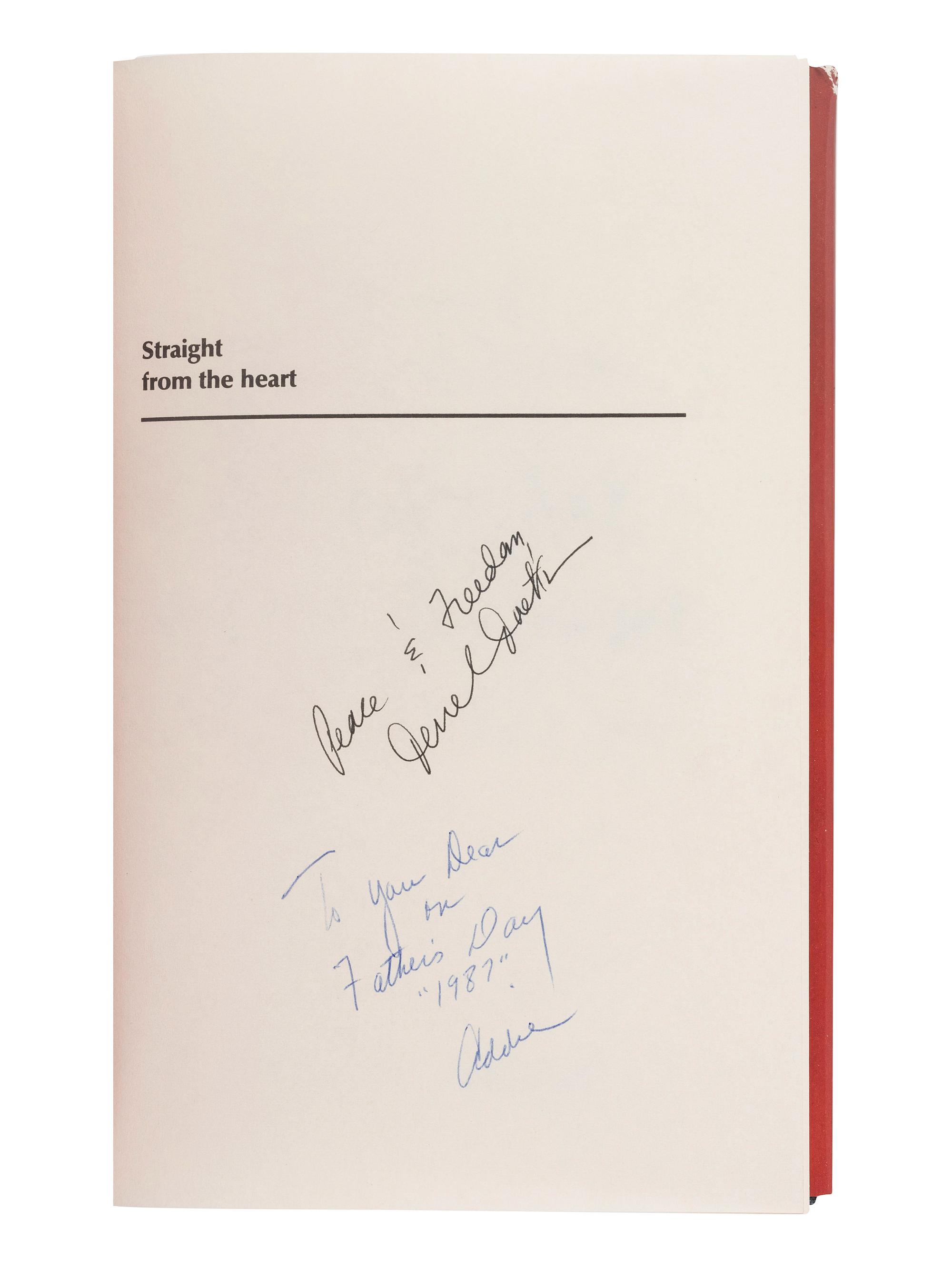 [WYATT, Addie (1924-2012), her copies]. JACKSON, Jesse (b. 1941). Straight from the Heart. Roger D. Hatch, and Frank E. Watkins, editors. Philadelphia: Fortress Press, 1987.