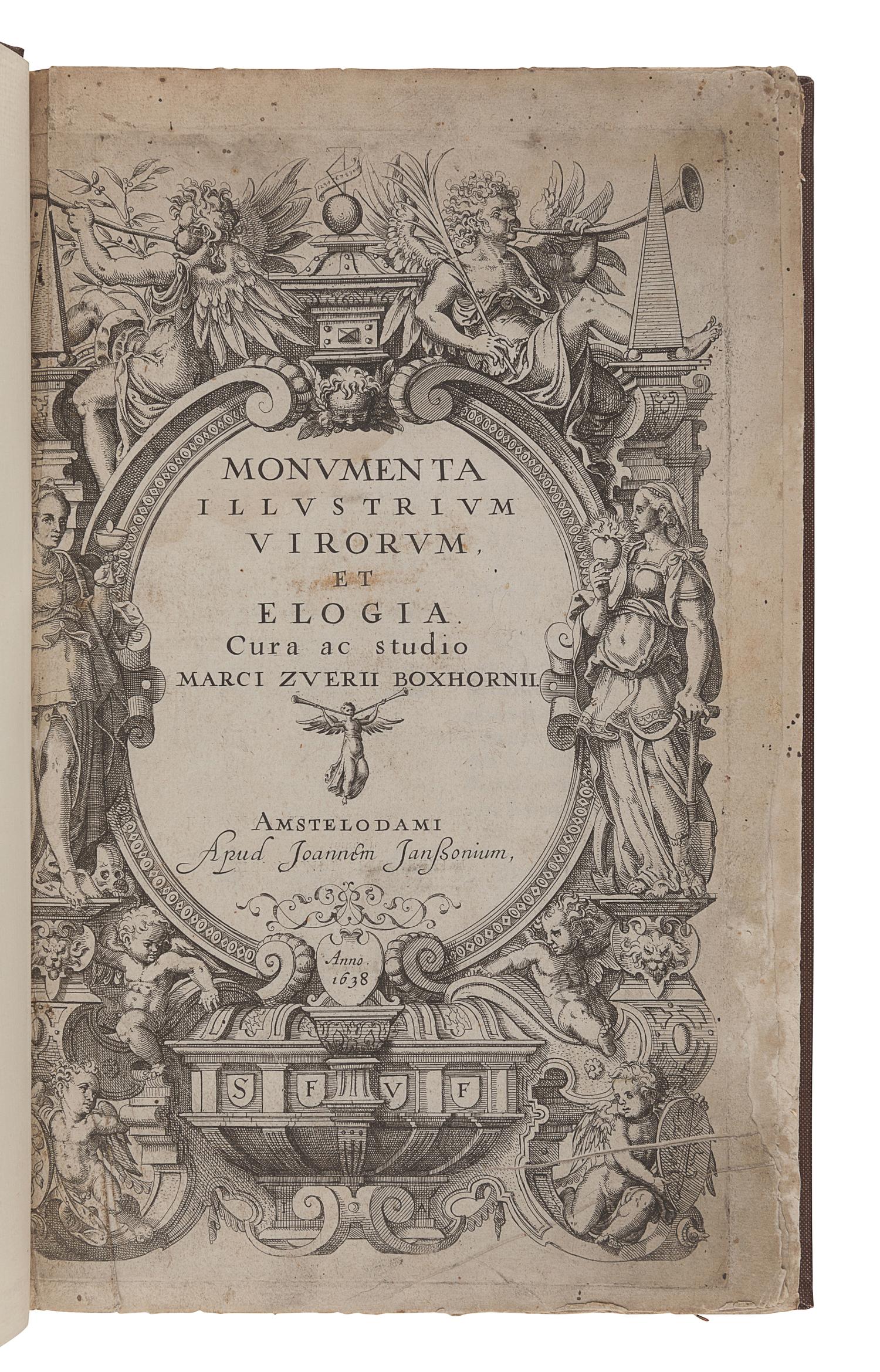 BOXHORN, Marcus Zuerius (1612-1653). Monumenta Illustrium Virorum et Elogia. Amsterdam: Joannem Janssonium, 1638.
