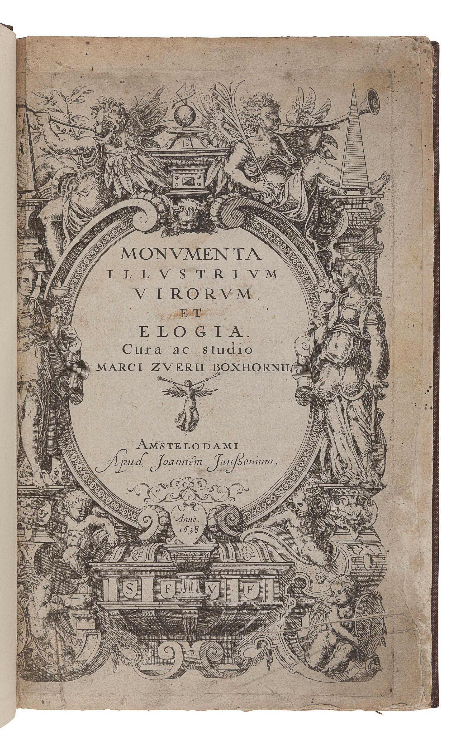 BOXHORN, Marcus Zuerius (1612-1653). Monumenta Illustrium Virorum et Elogia. Amsterdam: Joannem Janssonium, 1638.