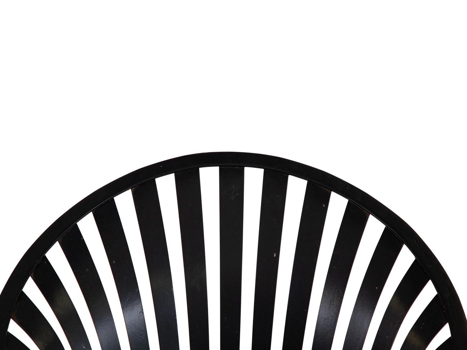 A Spring Steel Garden Table and Eight Chairs by Francois Carre