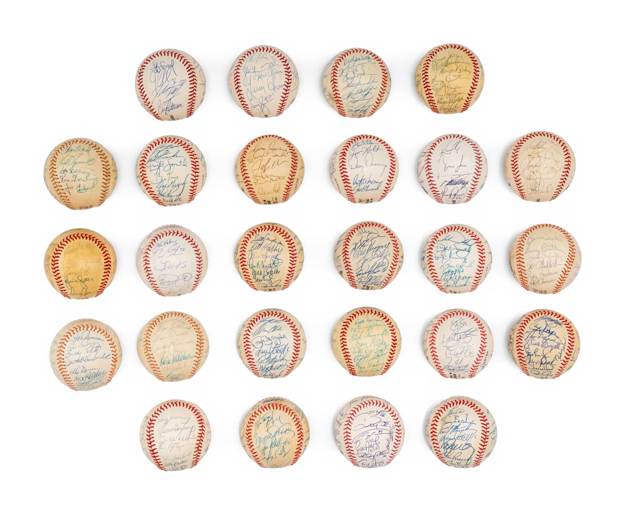 A Large Group of Assorted 1970s-2000s Chicago Cubs Team Signed Autograph Baseballs,