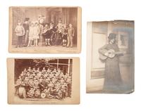 [EARLY PHOTOGRAPHY]. 3 photographs of bands and musicians, incl. the Liliputians.