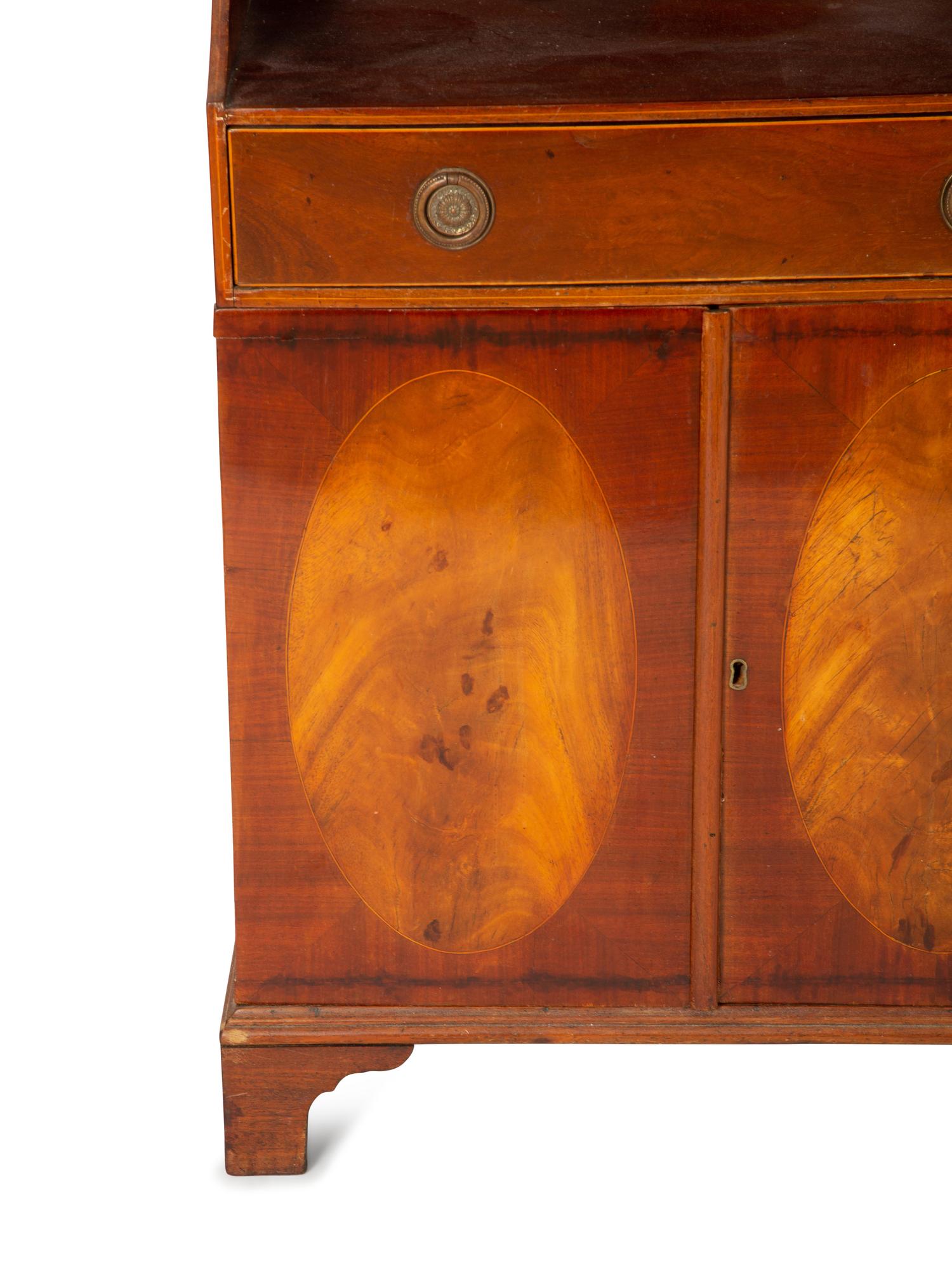 A Pair of George III Style Inlaid Mahogany Waterfall Bookcases — 19th/20th Century