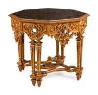 An Italian Neoclassical Style Giltwood Octagonal Center Table — 19TH CENTURY