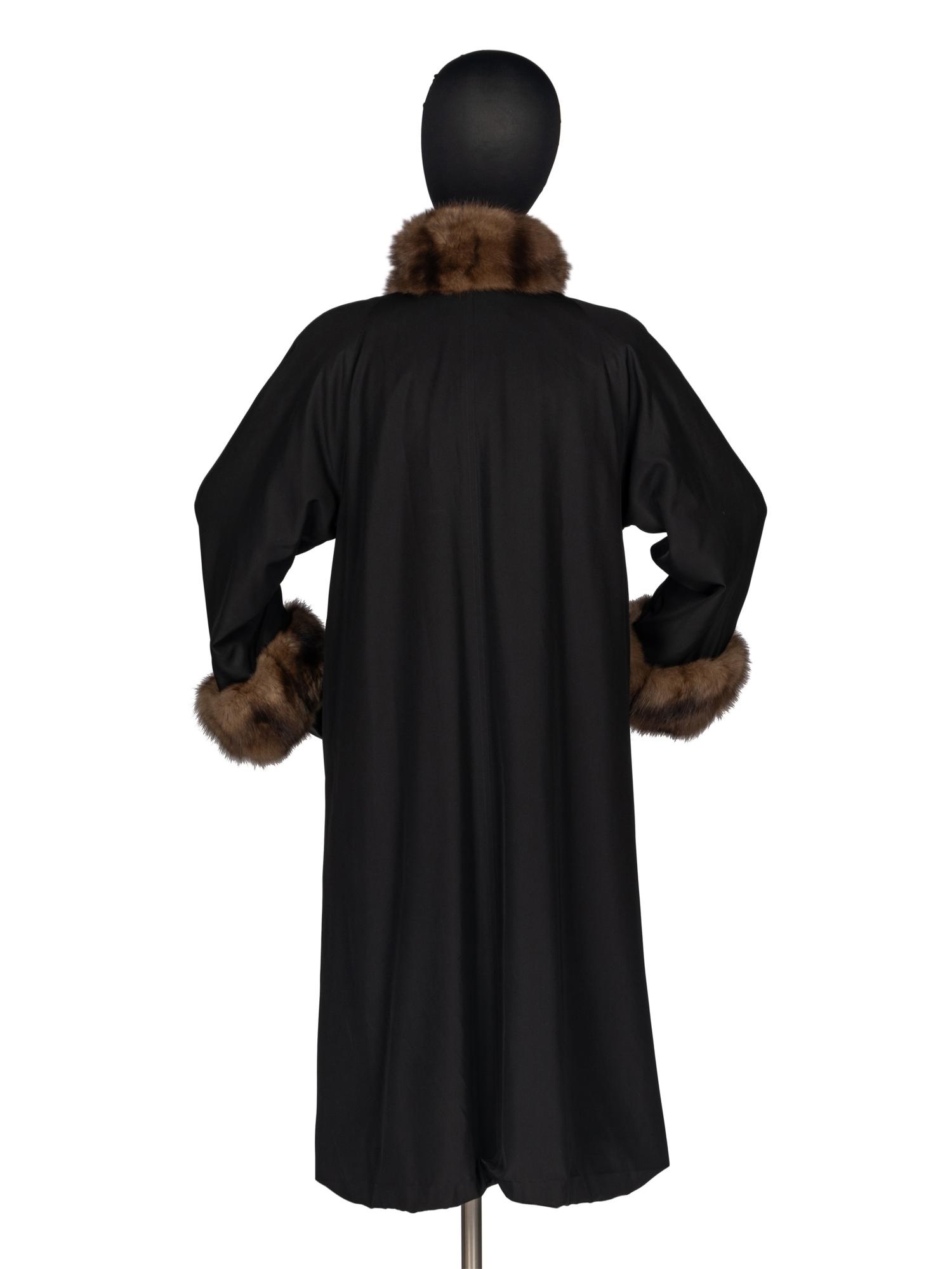 J. Mendel Coat With Sable Fur Trim and Sheared Mink Lining