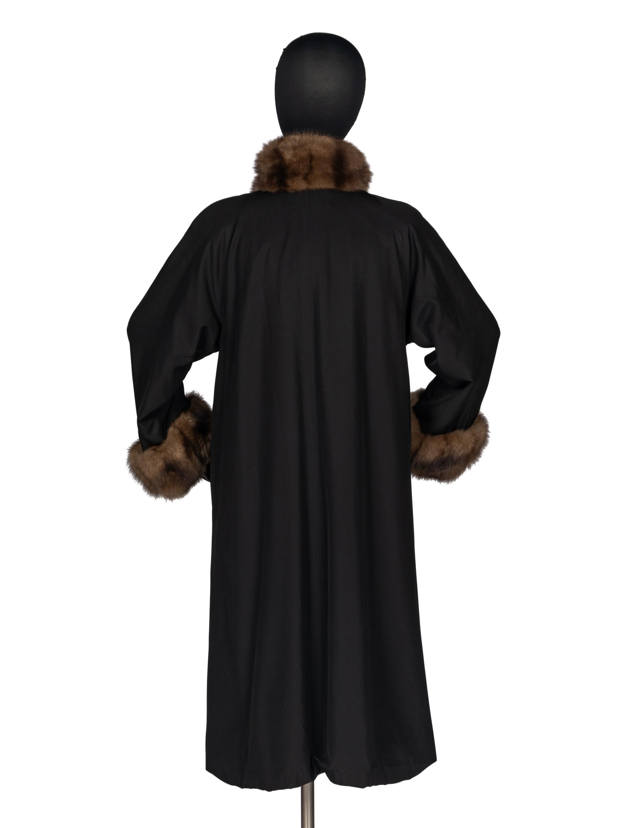J. Mendel Coat With Sable Fur Trim and Sheared Mink Lining