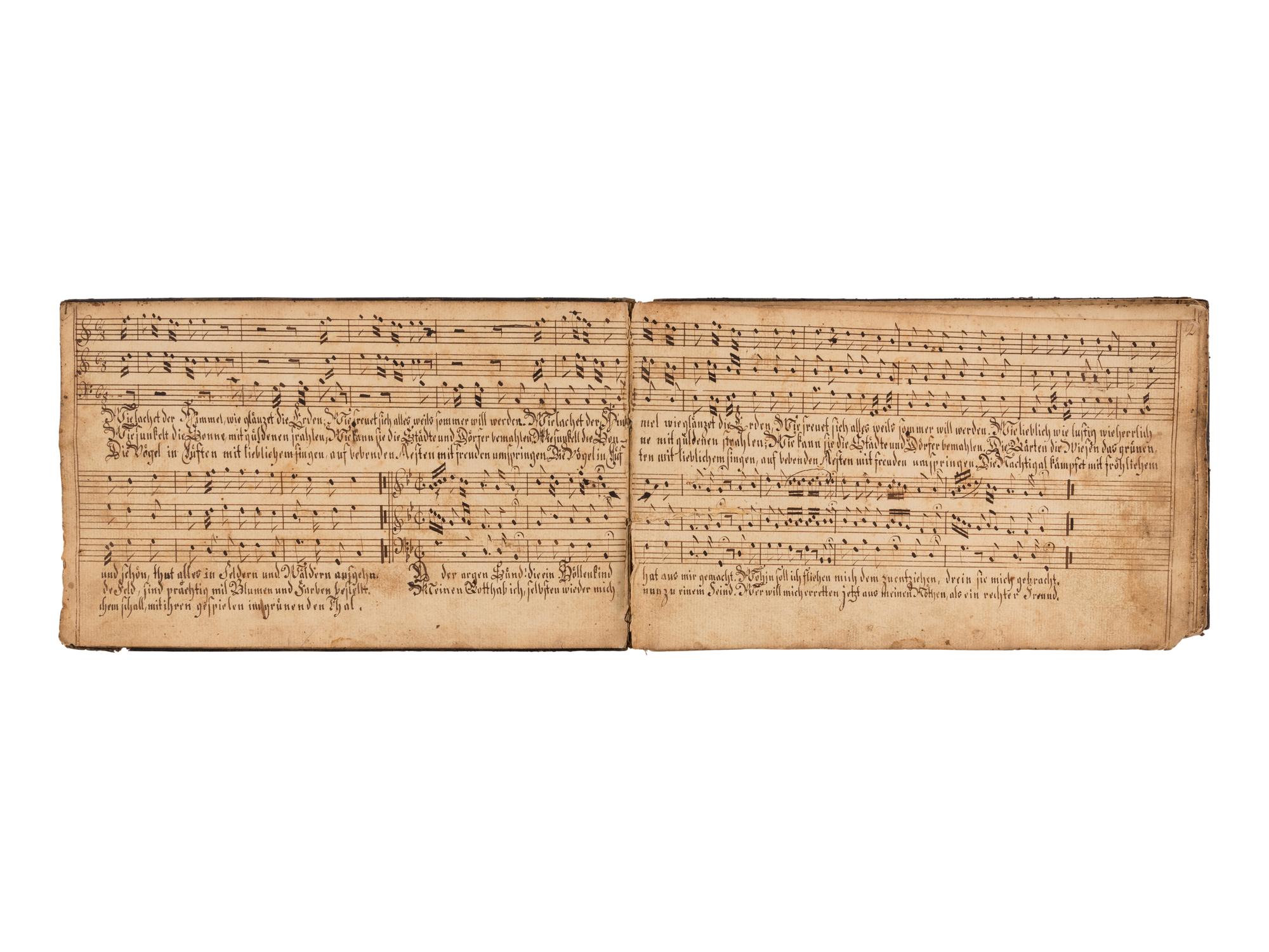 GERMAN PROTESTANT SONGBOOK Music Book of Hymns, belonging to Wilhelm Honinghaus, in German, manuscript on paper [Germany, 18th century]