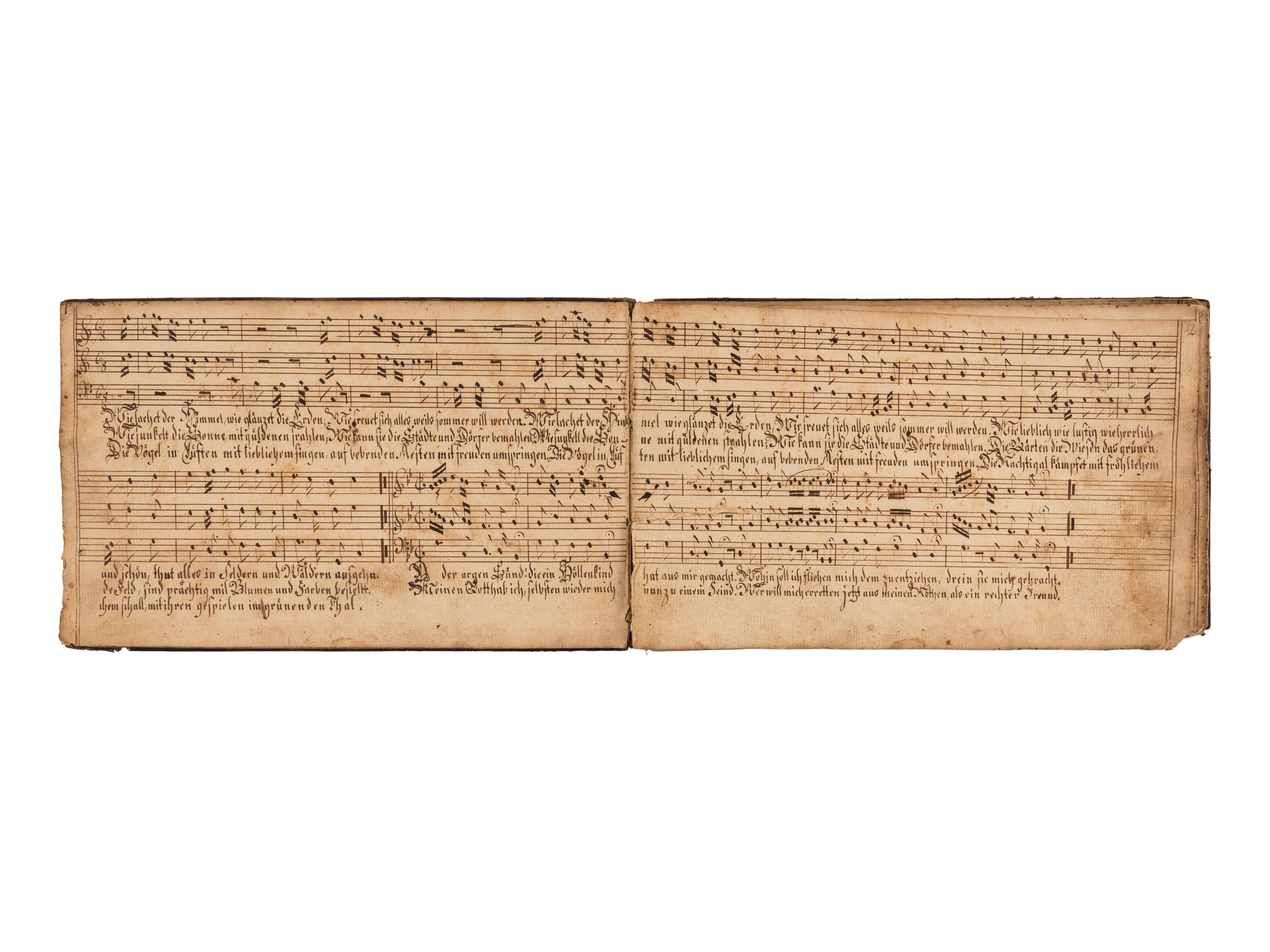 GERMAN PROTESTANT SONGBOOK Music Book of Hymns, belonging to Wilhelm Honinghaus, in German, manuscript on paper [Germany, 18th century]