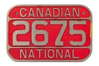A Canadian National Rail Painted Bronze Locomotive Badge