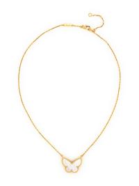 VAN CLEEF & ARPELS, YELLOW GOLD AND MOTHER-OF-PEARL 'LUCKY ALHAMBRA BUTTERFLY' NECKLACE