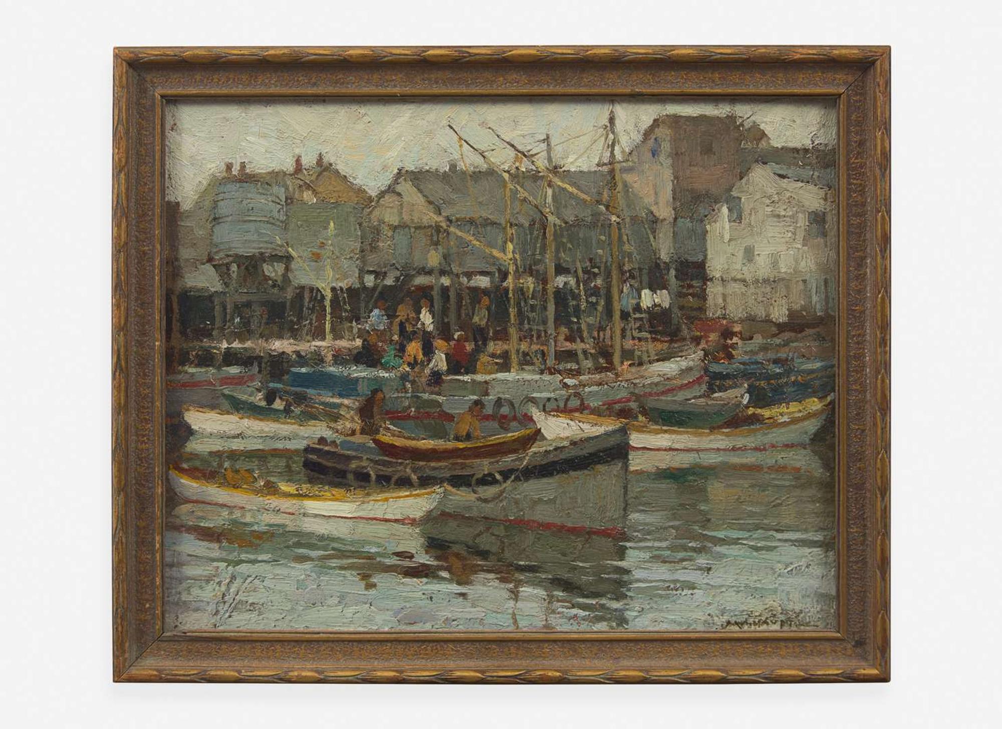 Frederick J. Mulhaupt (American, 1871-1938) - Grey Day and Guinea Boats, Gloucester