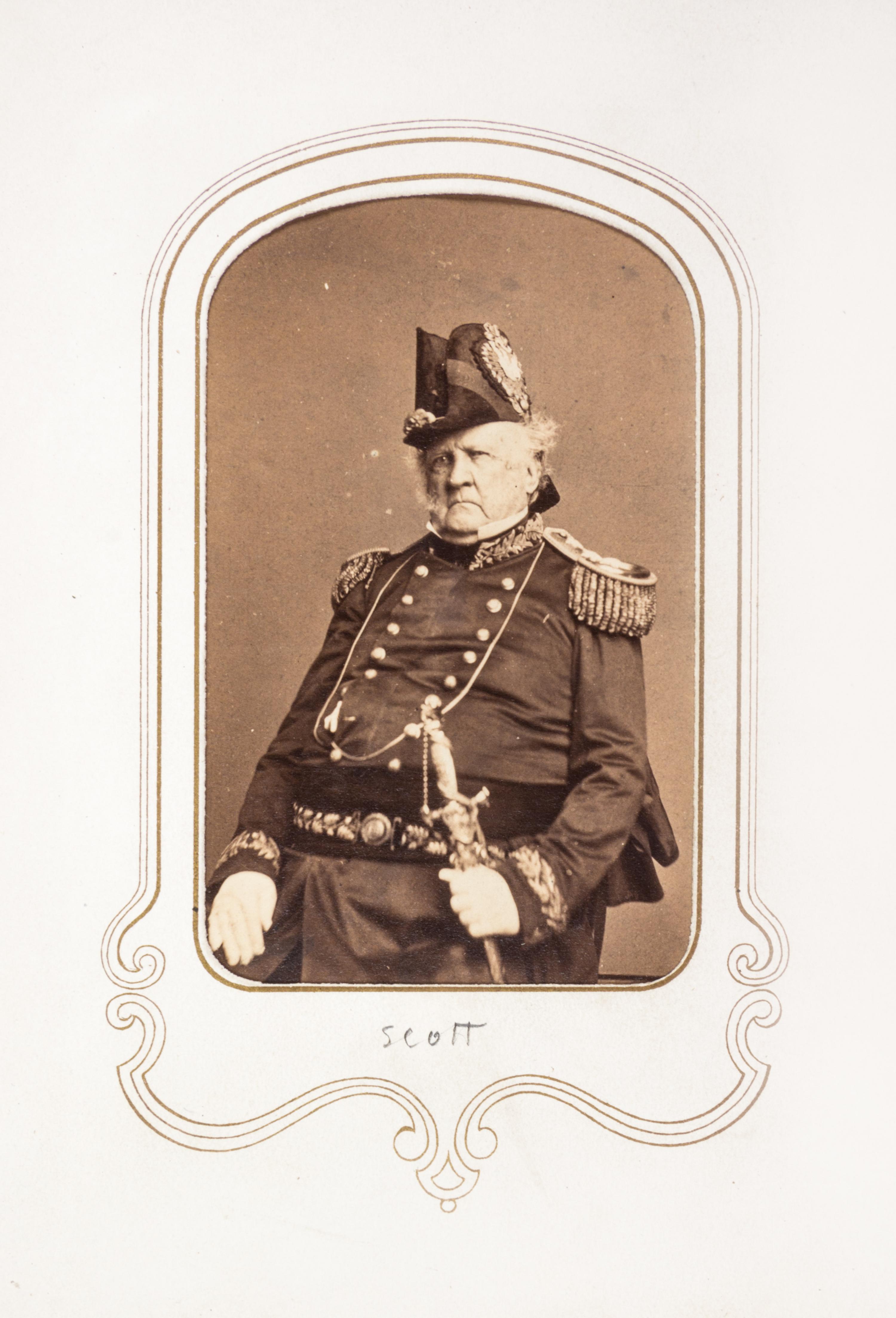 (CIVIL WAR) Carte-de-visite album of Civil War generals, including 46 photographs.