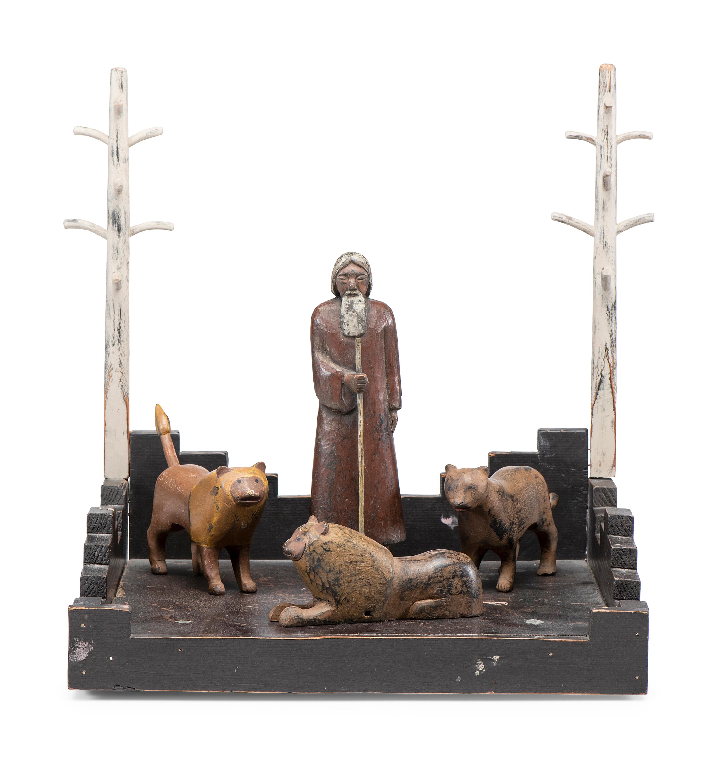 A Carved and Painted Folk Art Group by Steve Armstrong (b. 1945)