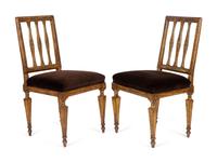 A Pair of Italian Neoclassical Giltwood Opera Chairs — 18TH CENTURY