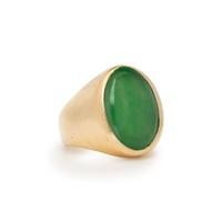 YELLOW GOLD AND JADE RING