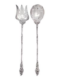 A Set of American Silver Salad Servers