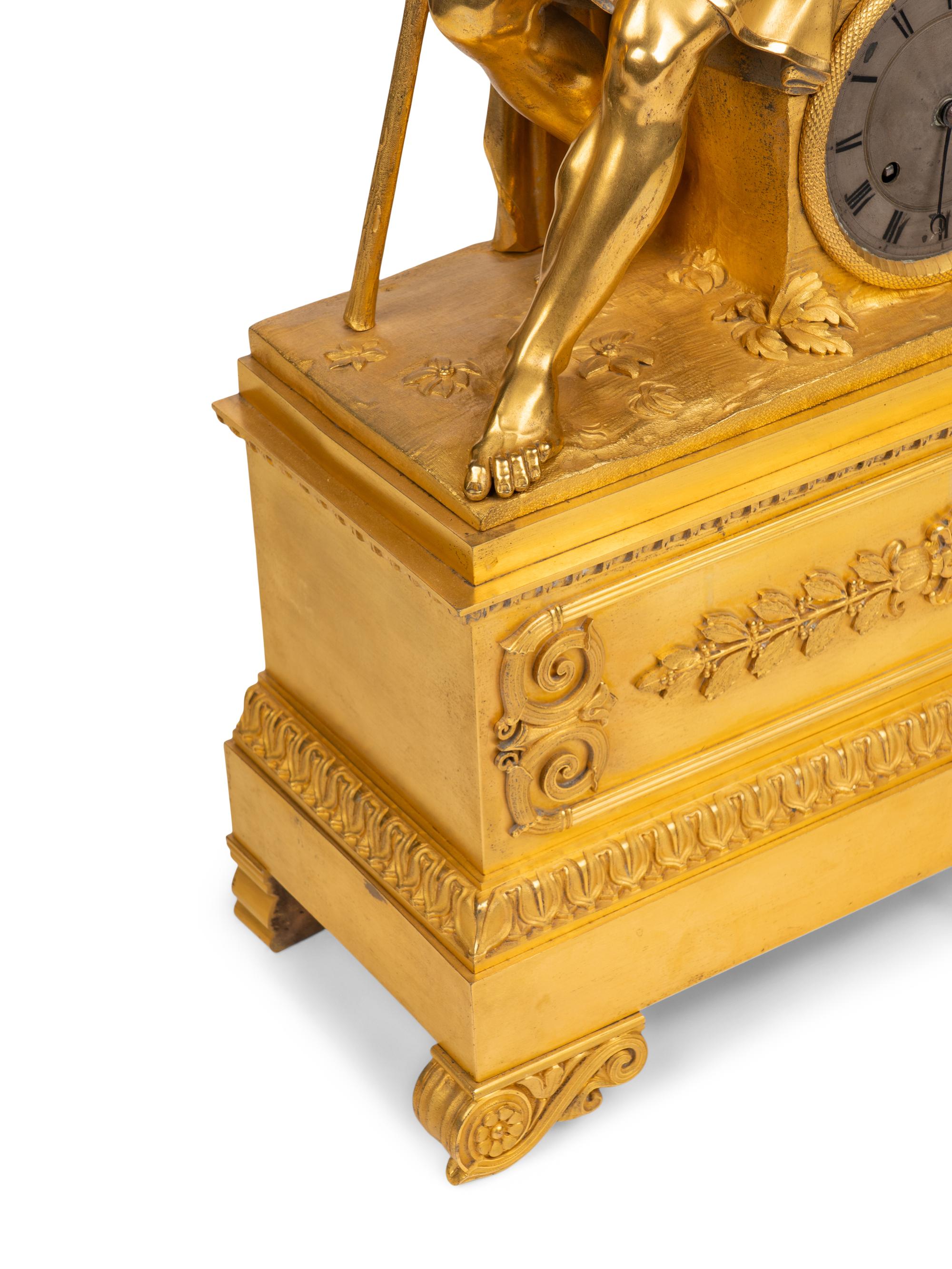 A Louis Philippe Gilt Bronze Mantel Clock