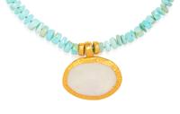 HOWLITE AND MOTHER-OF-PEARL PENDANT/NECKLACE