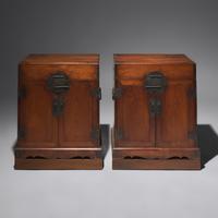 A Pair of Chinese Hardwood, Possibly Huanghuali, Chests, Guanpixiang, 20th Century 二十世紀 或黃花梨官皮箱一對