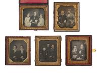 [EARLY PHOTOGRAPHY]. 33 sixth plate and quarter plate daguerreotypes of siblings in pairs & trios.