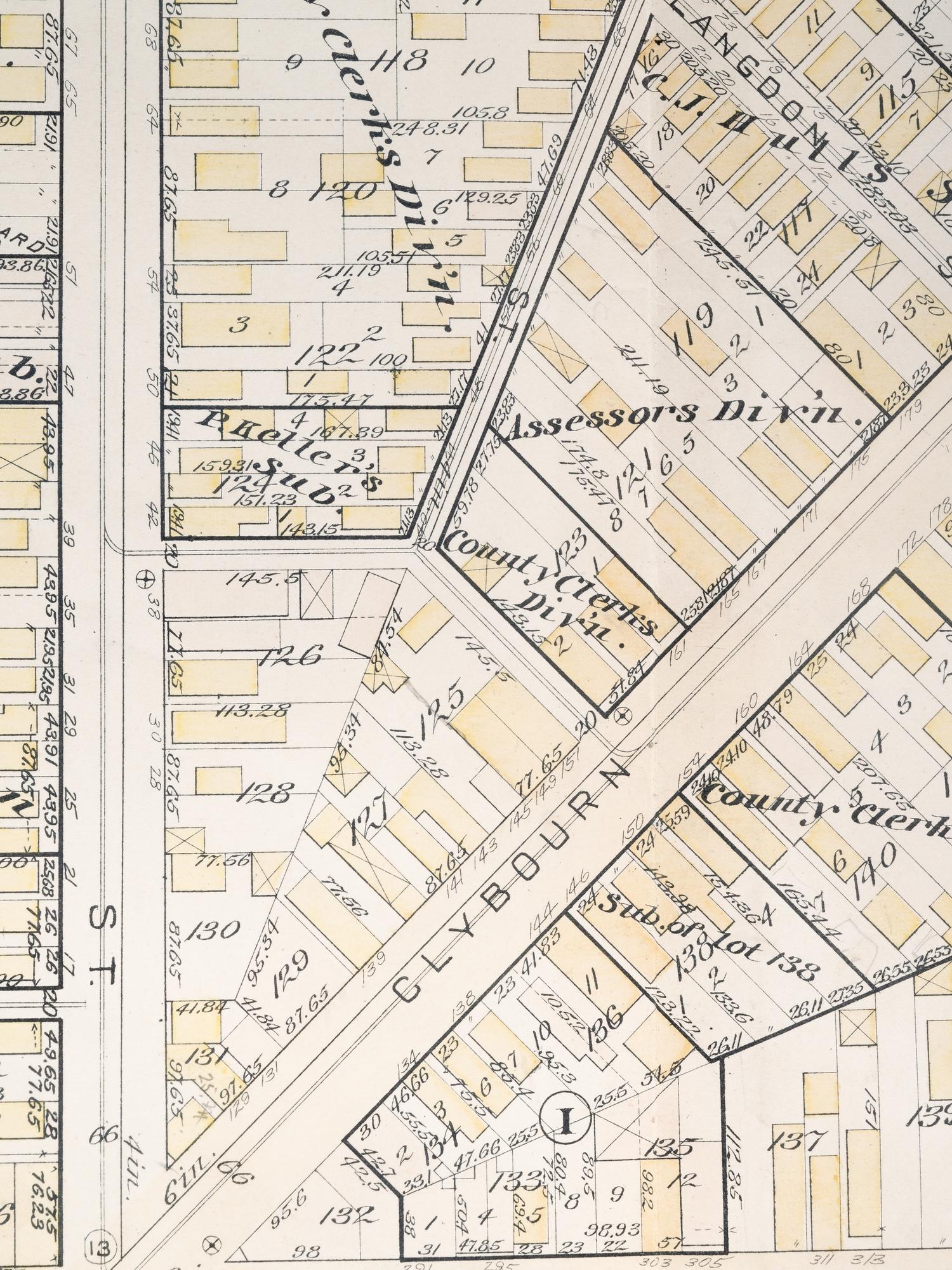 A group of 5 maps of Chicago streets, comprising: