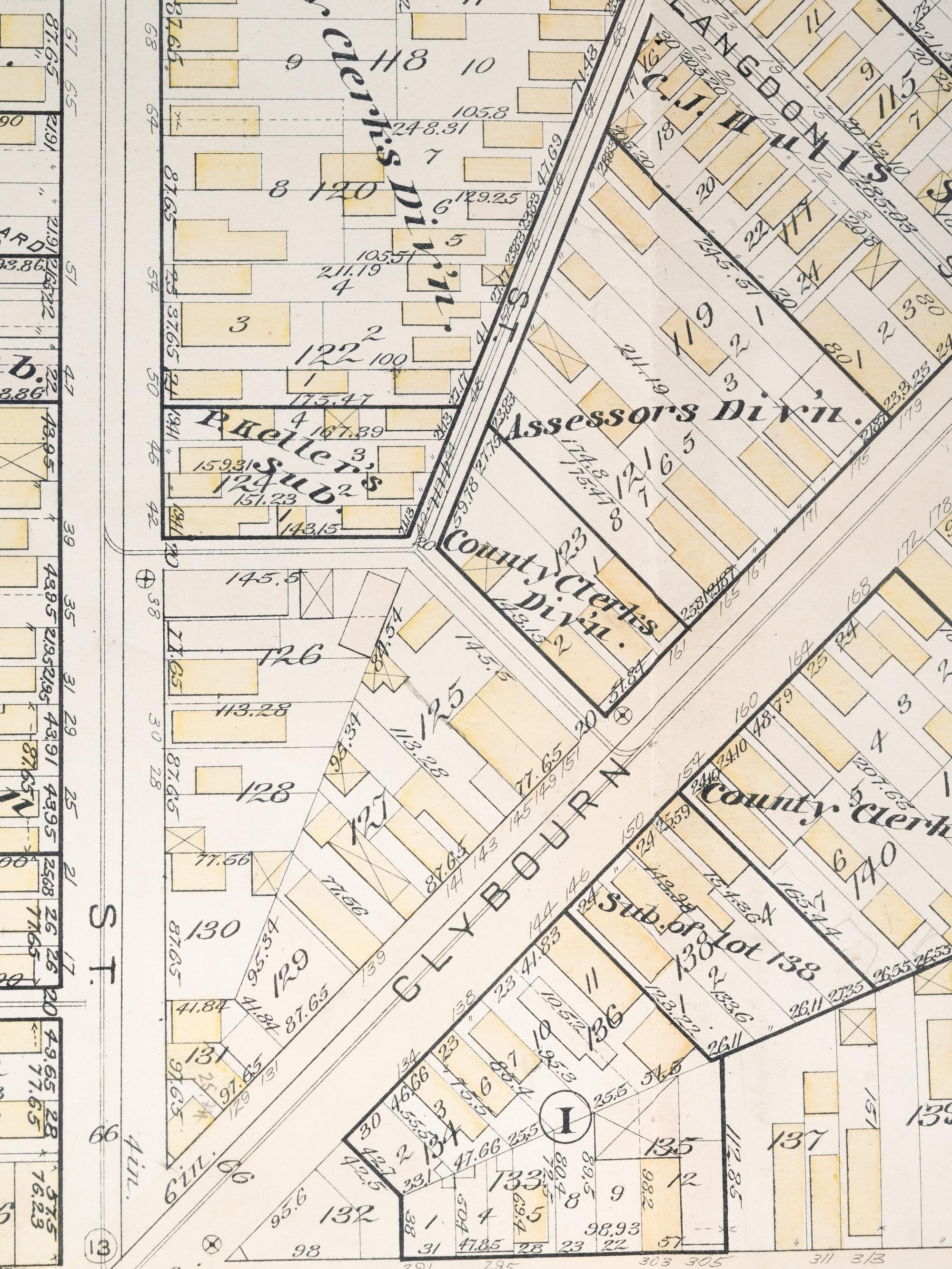 A group of 5 maps of Chicago streets, comprising: