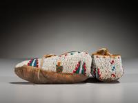 Plains Child's Beaded Hide Moccasins
