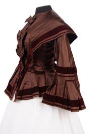 Two Silk Bodices Trimmed with Velvet, 1850s