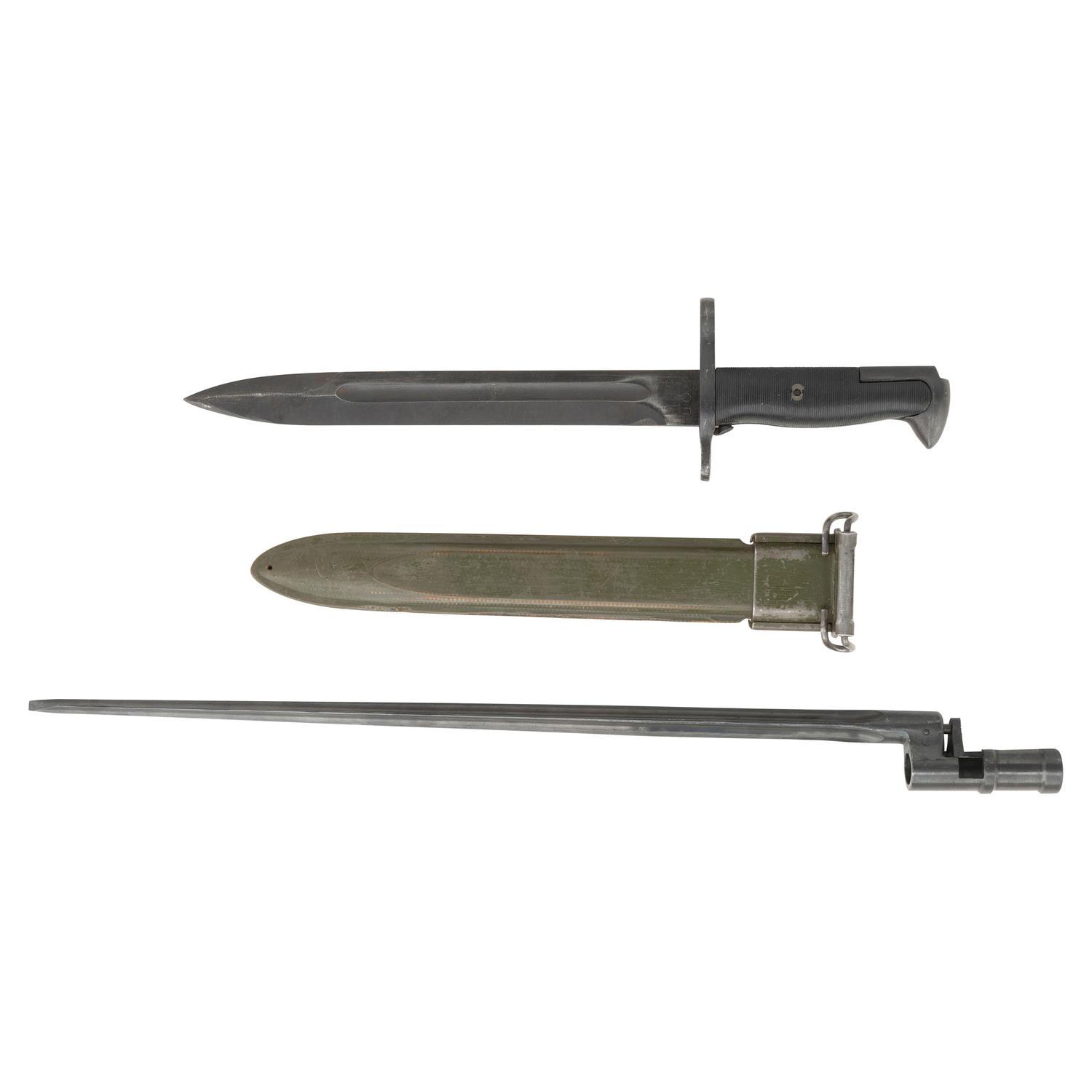 Lot of Two Bayonets: US M1 Bayonet by Utica Cutlery & Co. and Soviet M91/30 Spike Bayonet