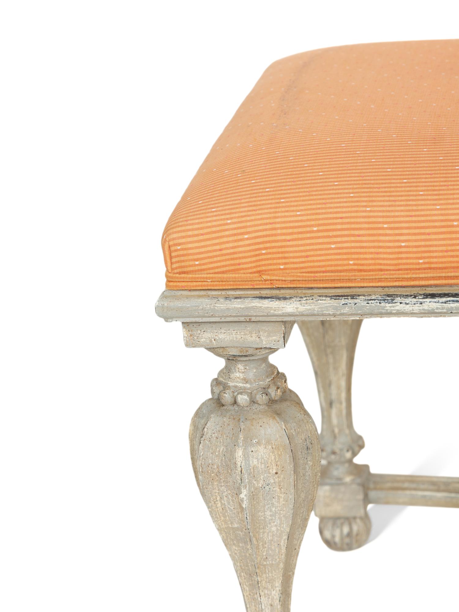 An Italian Grey-Painted Bench