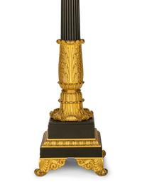 A Pair of Louis Philippe Gilt and Patinated Bronze Seven-Light Candelabra