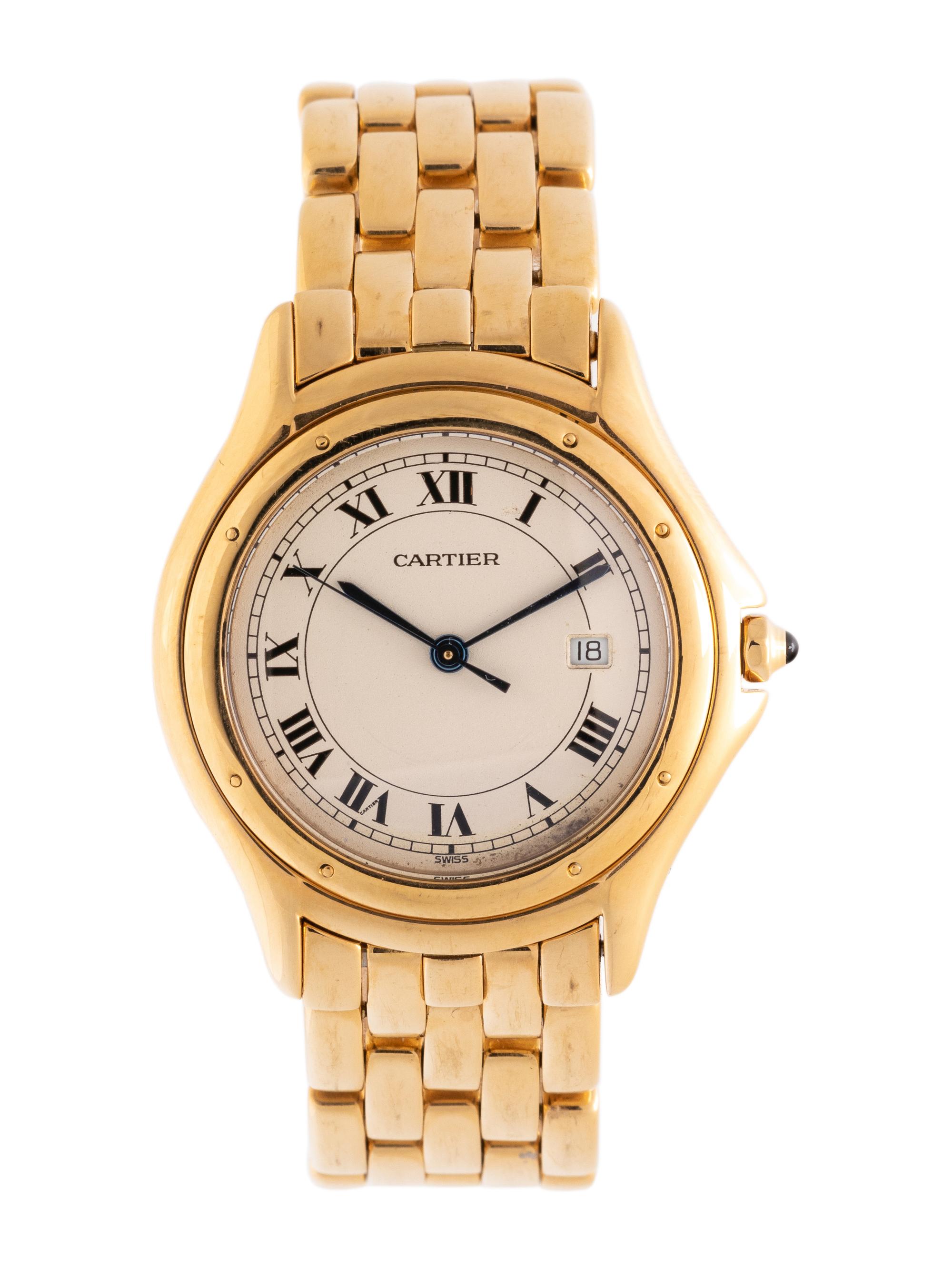 CARTIER, 18K YELLOW GOLD 'COUGAR' WRISTWATCH