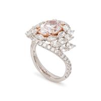 LIGHT PINK DIAMOND AND DIAMOND RING