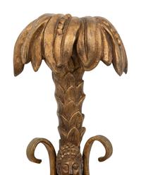 A Pair of Giltwood and Gilt Metal Two Light Wall Sconces