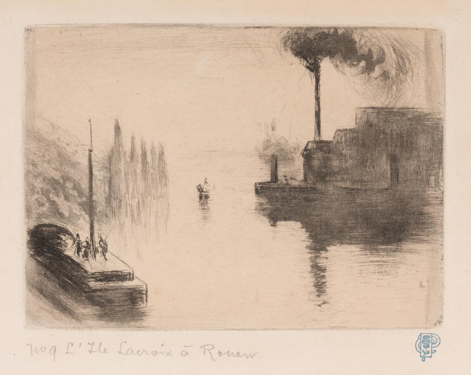 L’île Lacroix, Rouen, 1887; printed 1907 (second state)