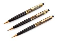 A Set of Three Pelikan Mechanical Pencils Length of each 5 inches.