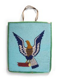 Plateau Beaded Flat Bag, with Eagle