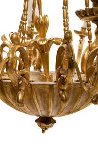 An Austrian Giltwood Twelve-Light Chandelier