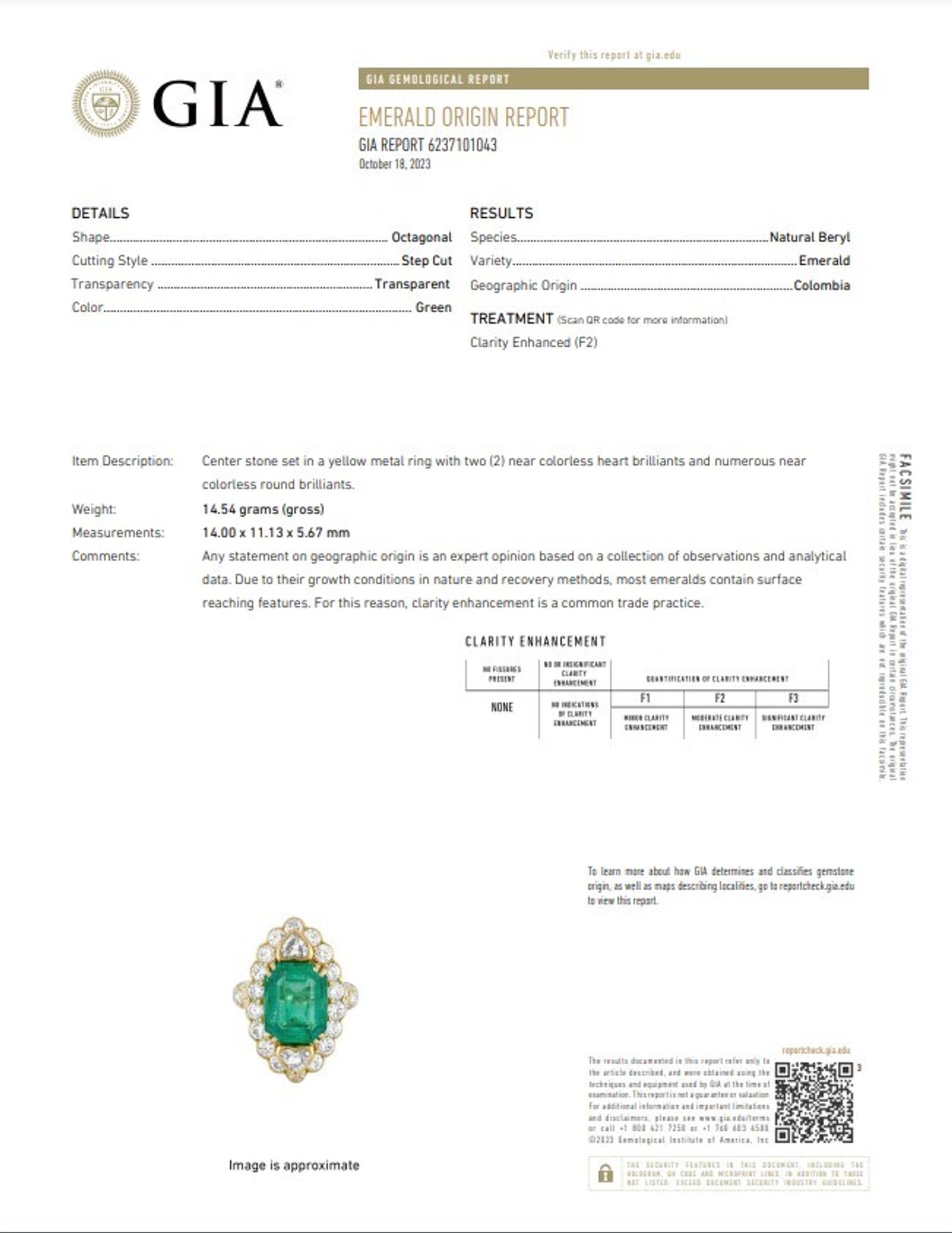 FRENCH, EMERALD AND DIAMOND RING